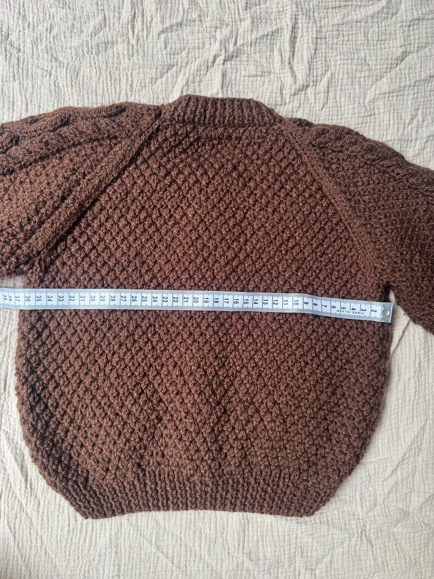 3-4 years chocolate Aran cardigan