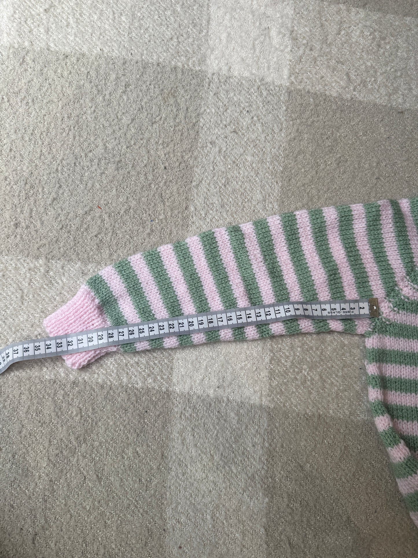 3-4 years sage and pale pink cardigan