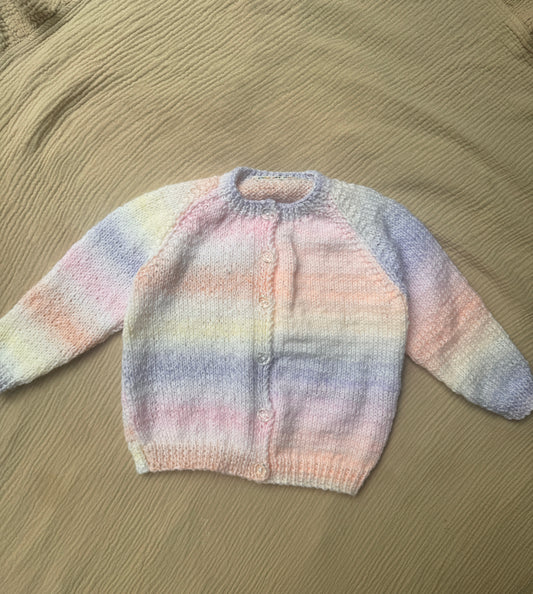 1-2 years pastel rainbow cardigan