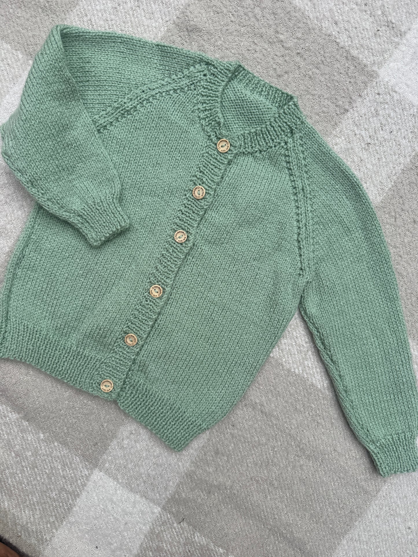 2-3 years pale sage cardigan