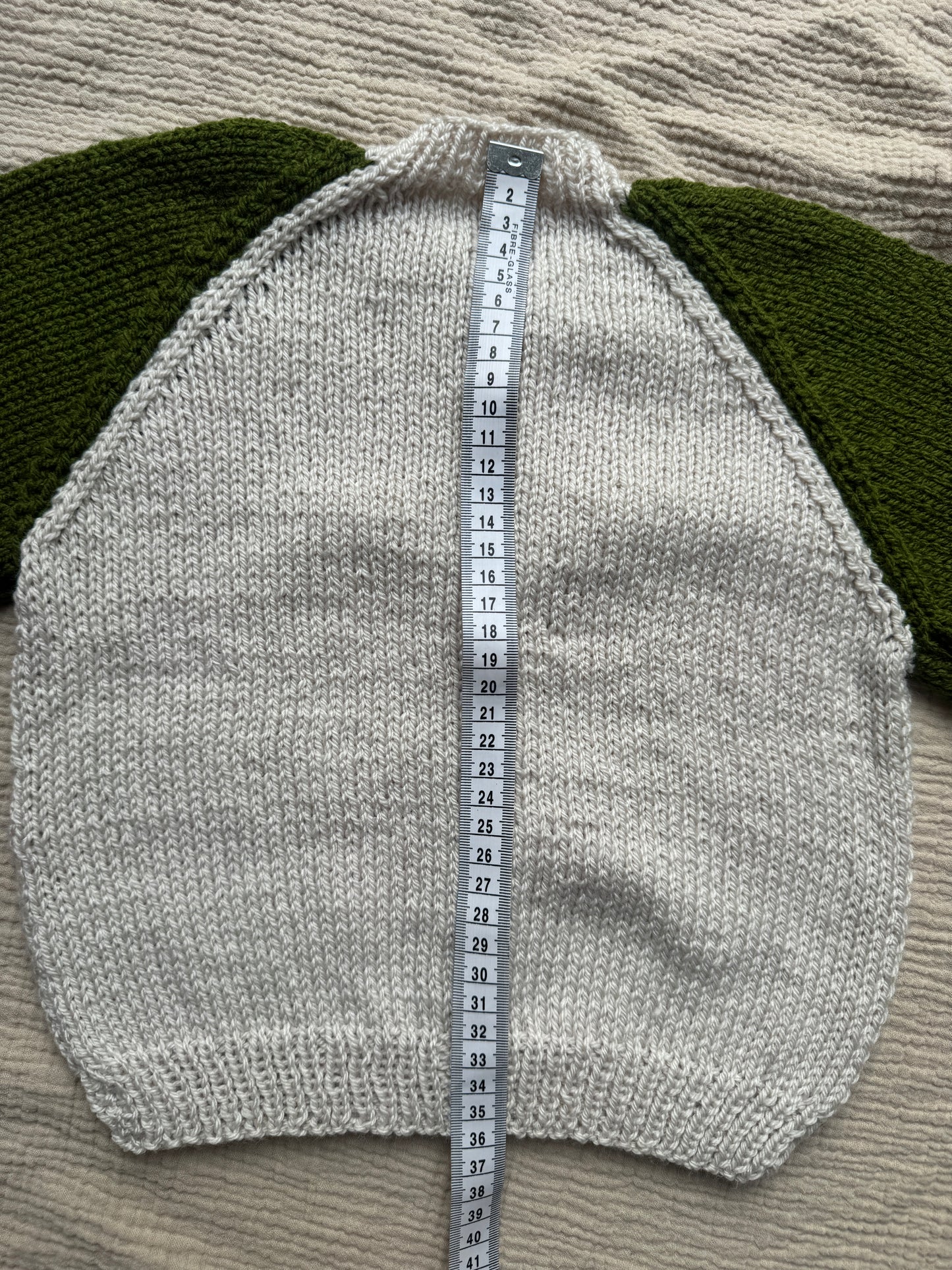 1-2years parchment with olive cardigan