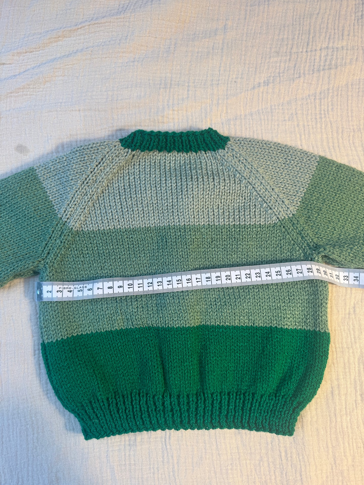 6-12m green stripe cardigan