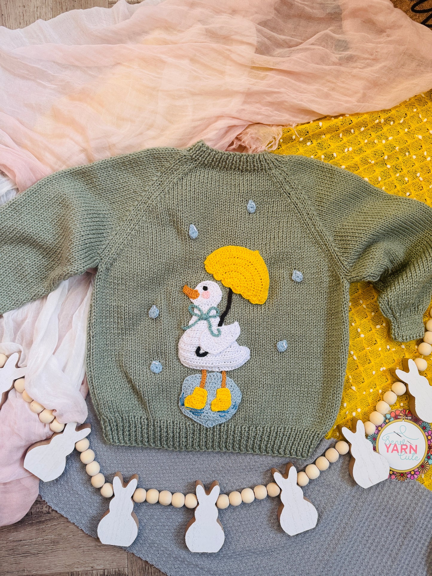 2-4 Years strawberry Cardigan with green collar