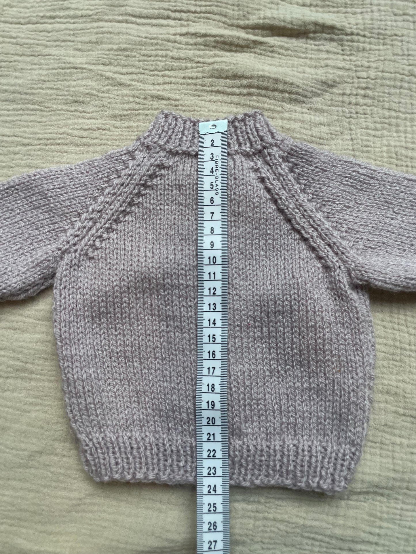 small 0-3m mushroom (purple undertones) cardigan