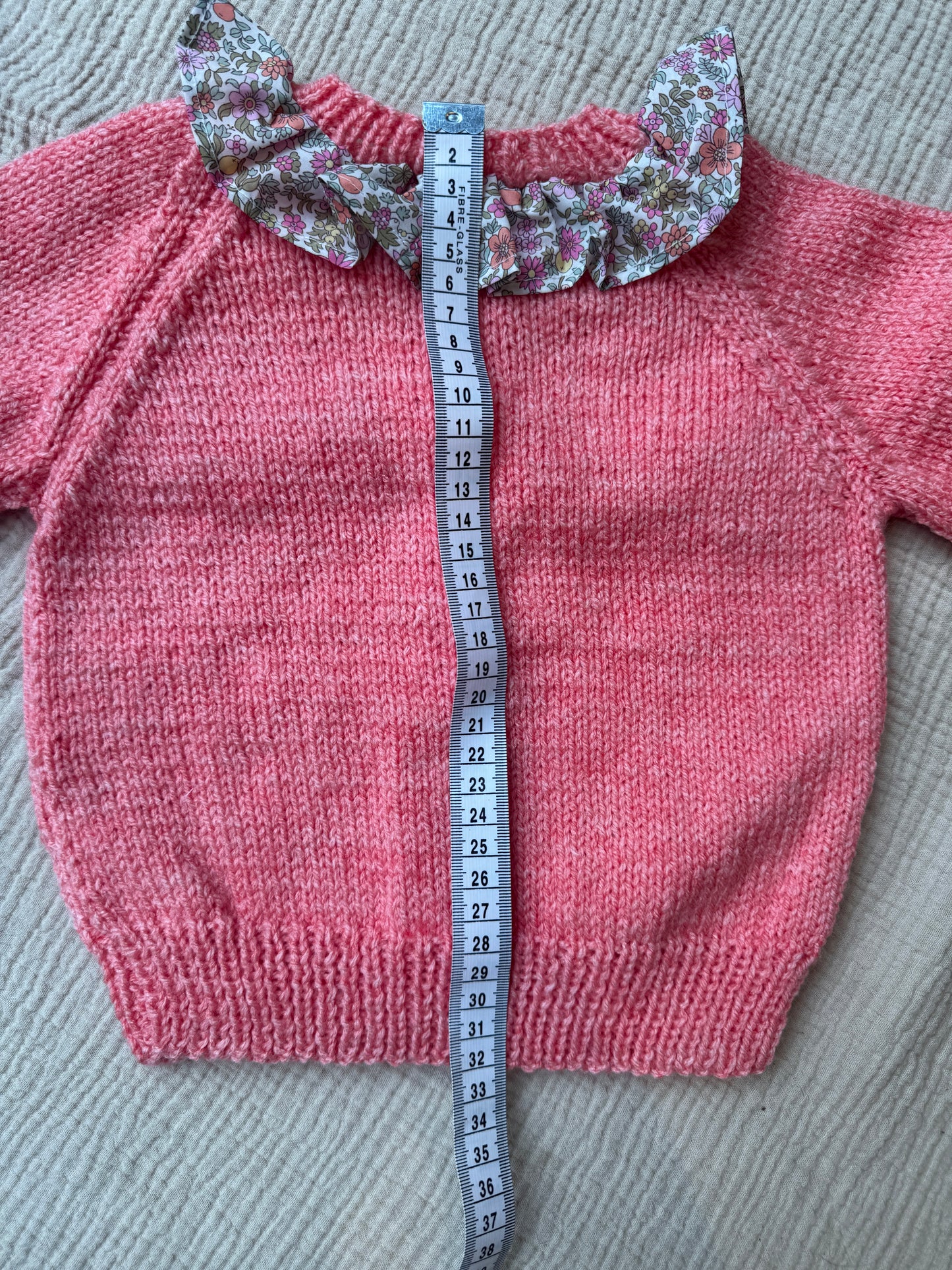 9-15m coral with liberty collar cardigan