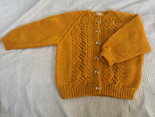 2-3 years ochre cardigan