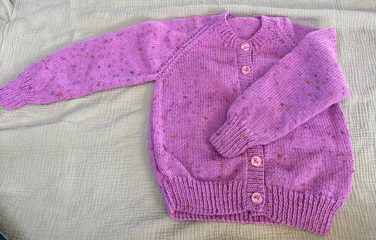3-4 years pink with flecks cardigan
