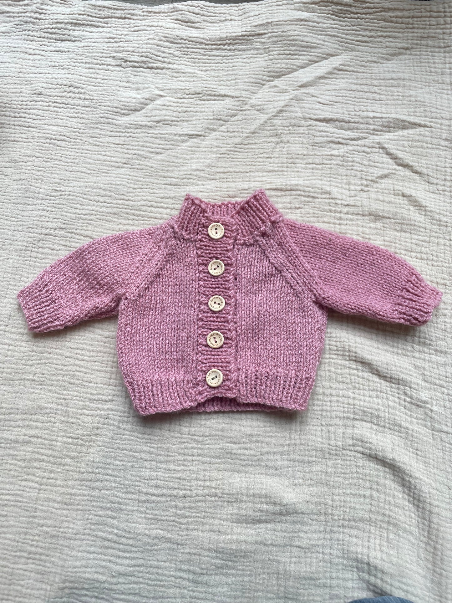 Newborn pale rose cardigan