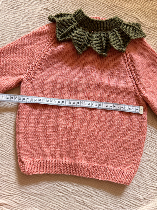 2-3 years pumpkin cardigan with collar