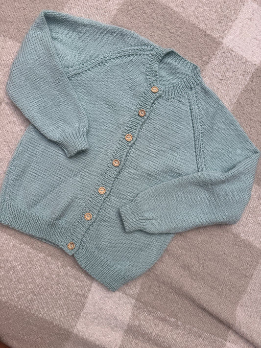 4-6 years duck egg blue cardigan