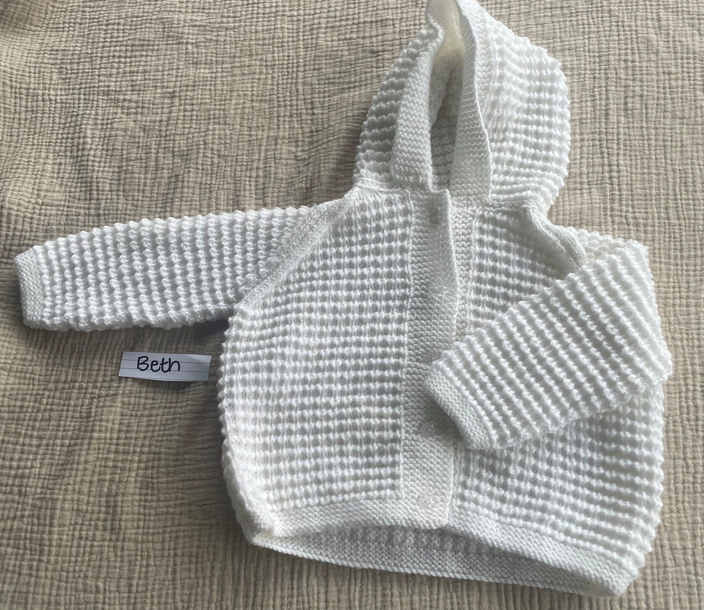 2-3years white hooded cardigan