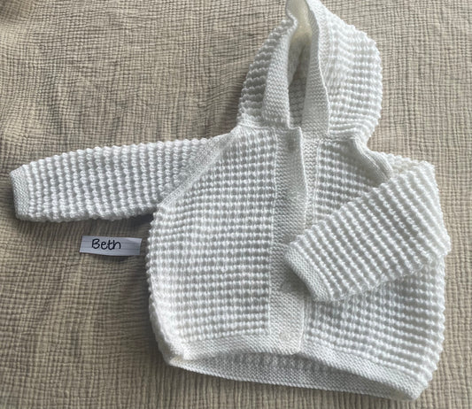 2-3years white hooded cardigan