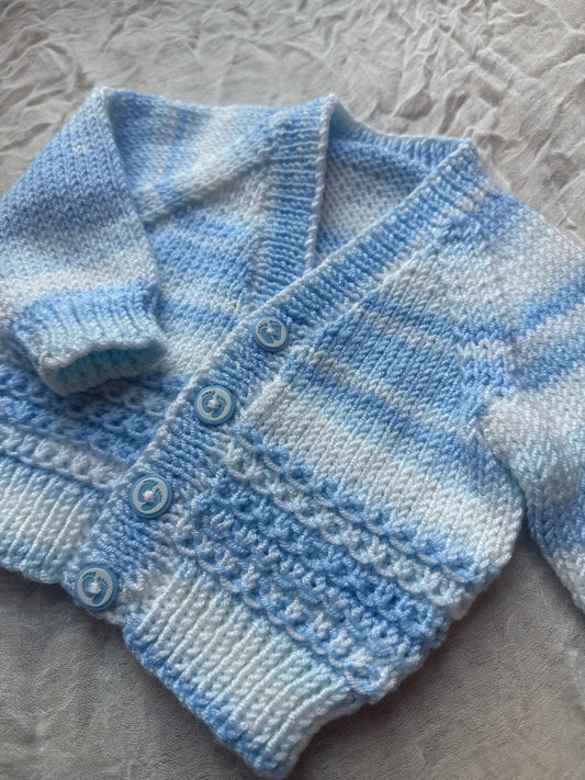 0-1m blue stripe cardigan