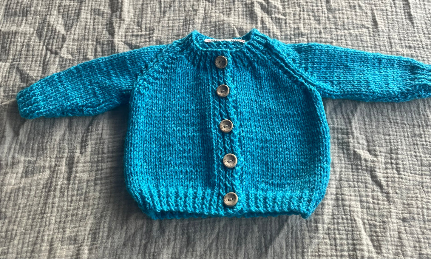 0-1months bright blue cardigan