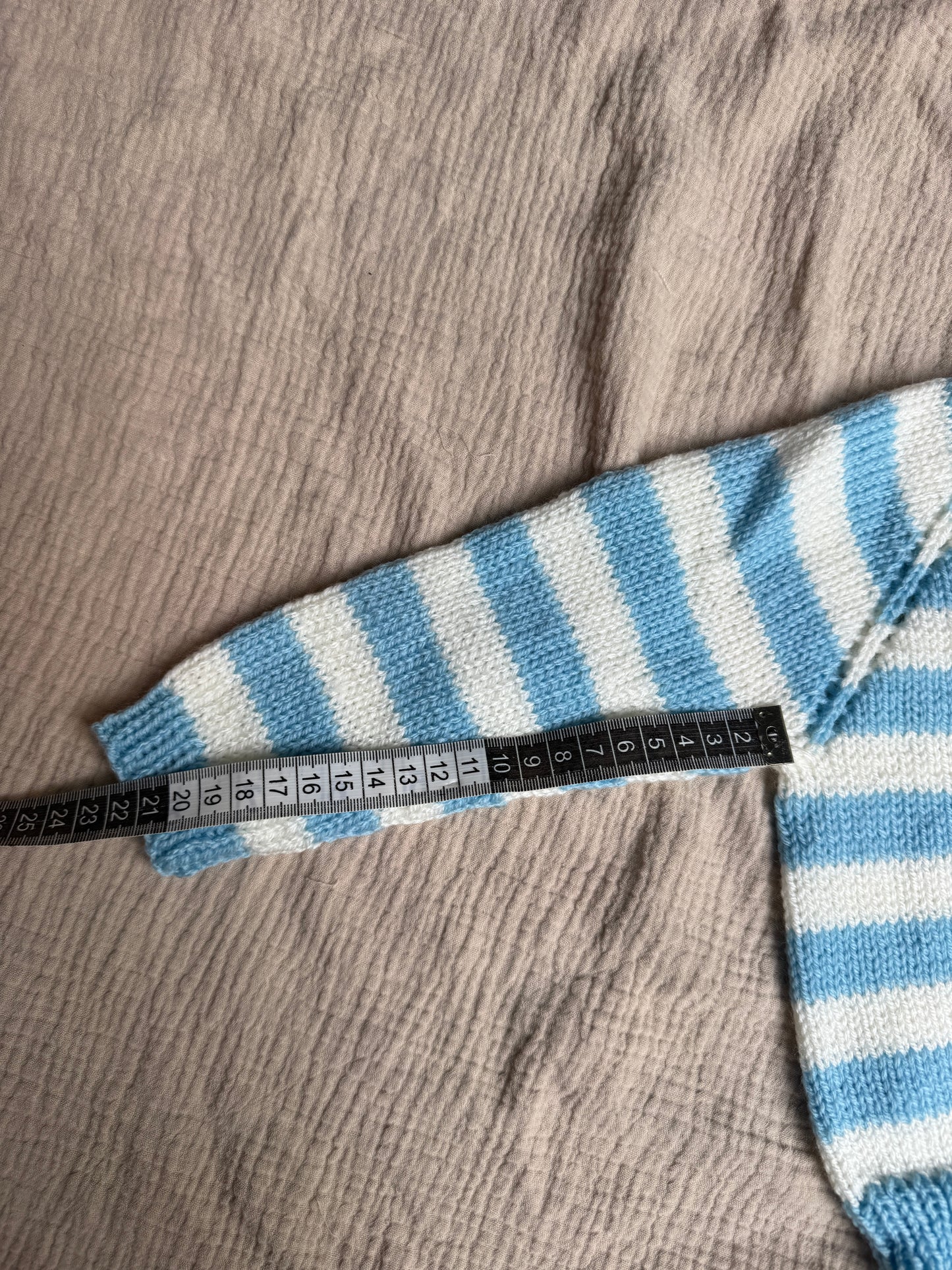 12-18m blue & white striped cardigan
