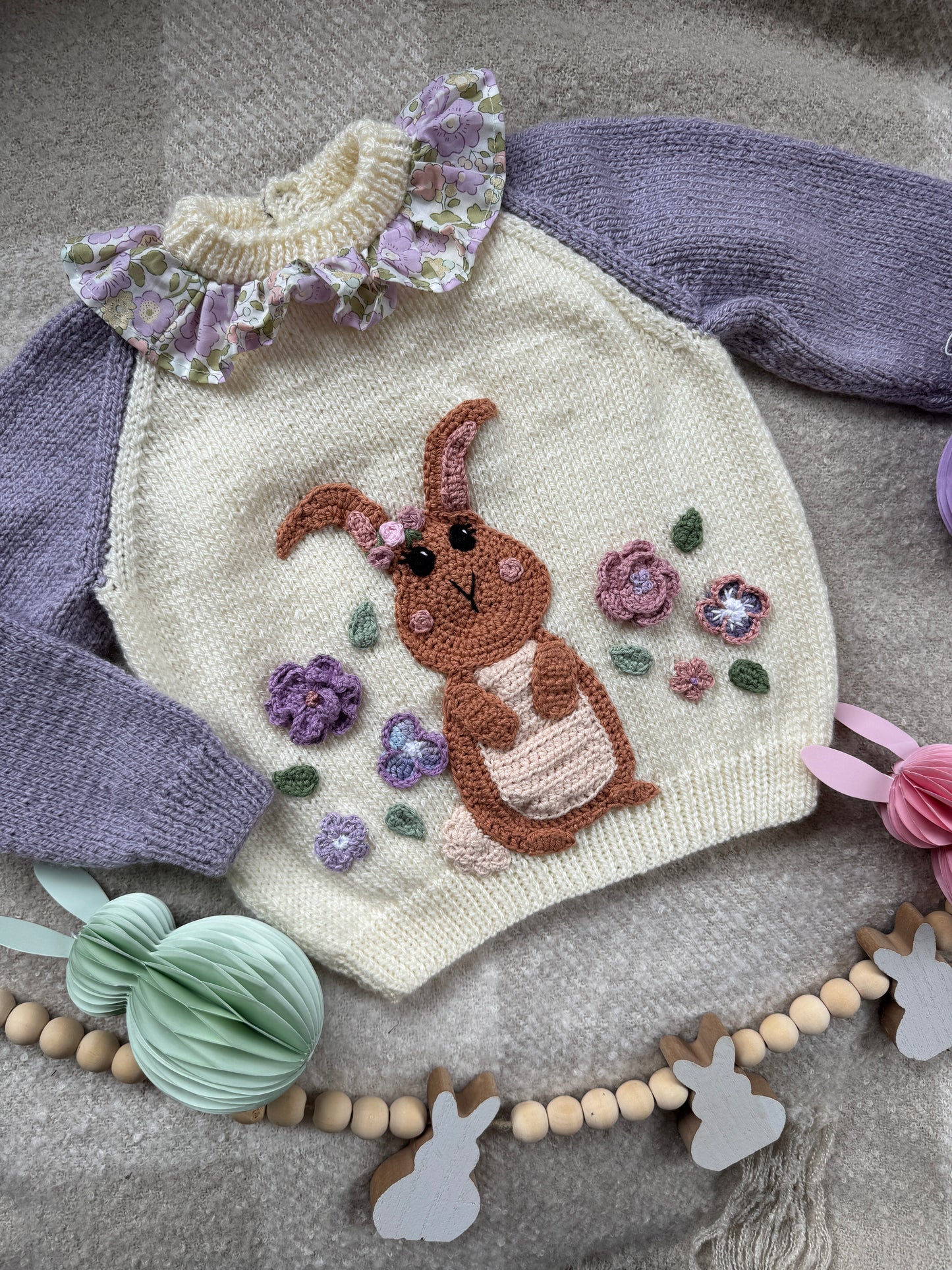 Bunny Applique Crochet Pattern + free flower patterns for Easter only!