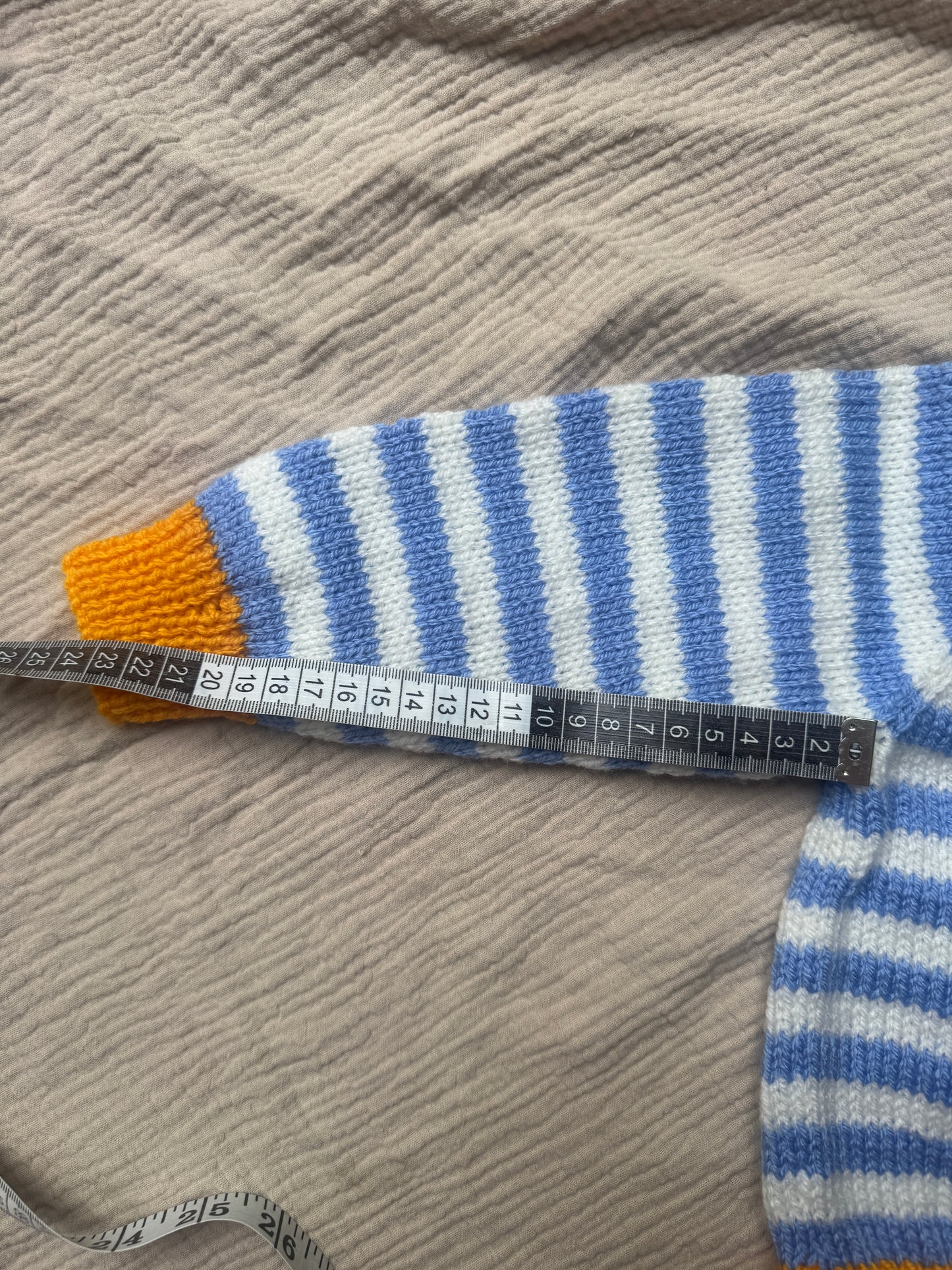 1-2 years blue/white striped cardigan