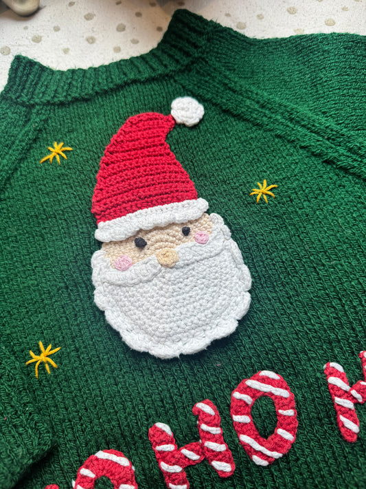 Preloved HO HO HO 1-2 years bottle green cardigan