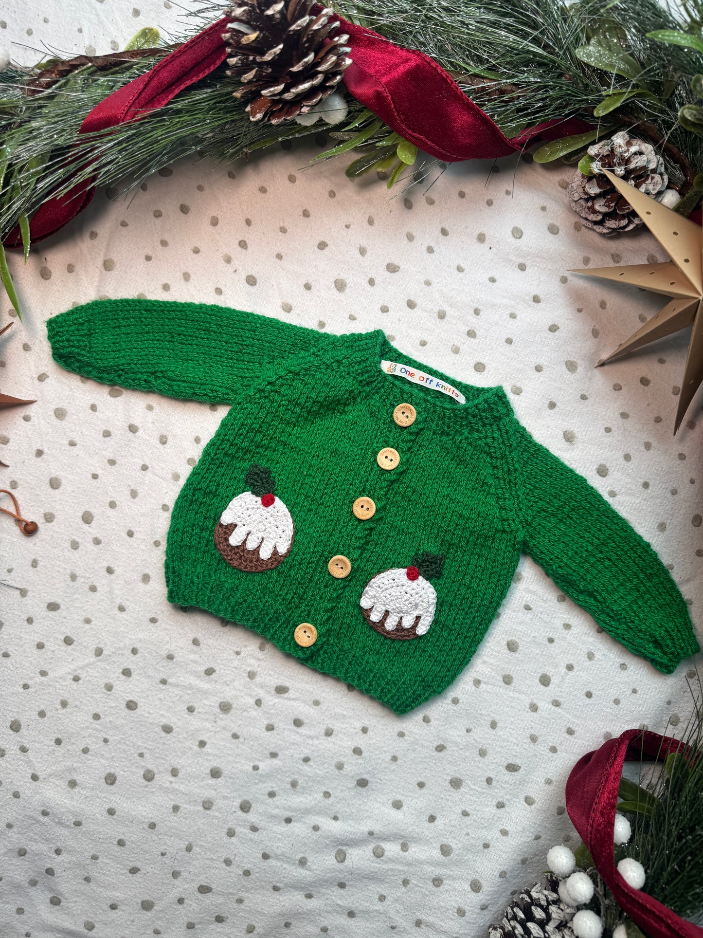 ‘hello pudding’ 0-1m cardigan