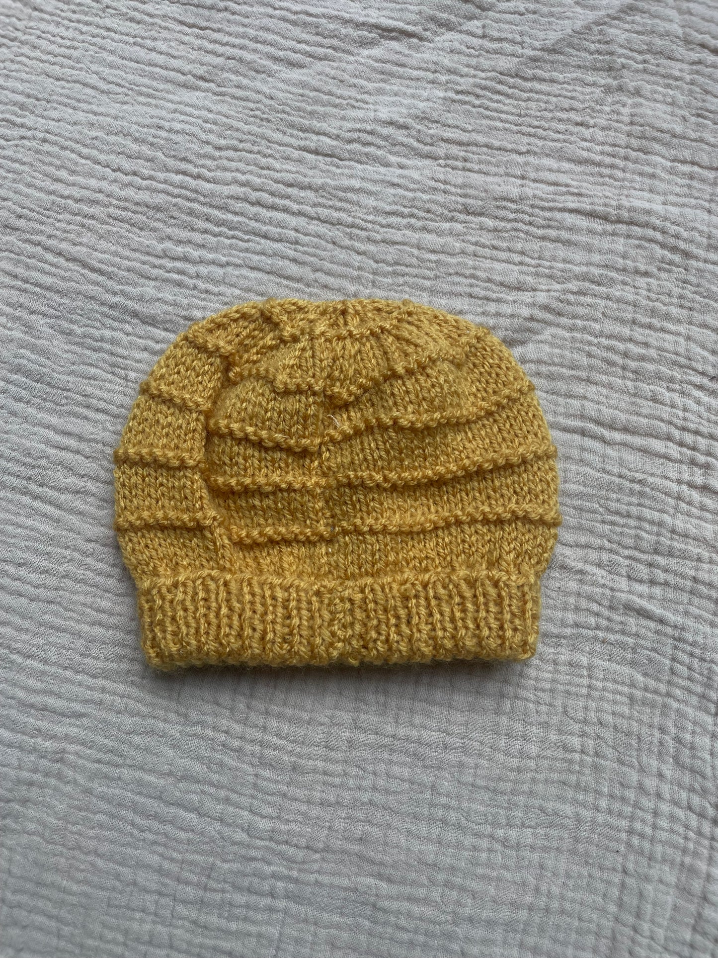 Newborn mustard cardigan with hat