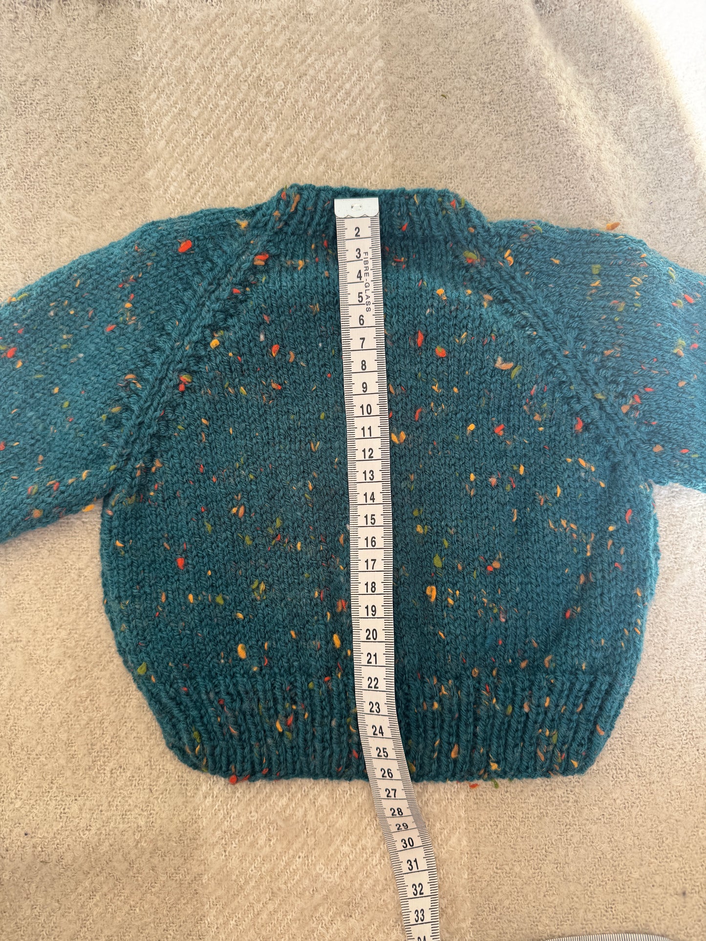 3-6m teal cardigan with flecks