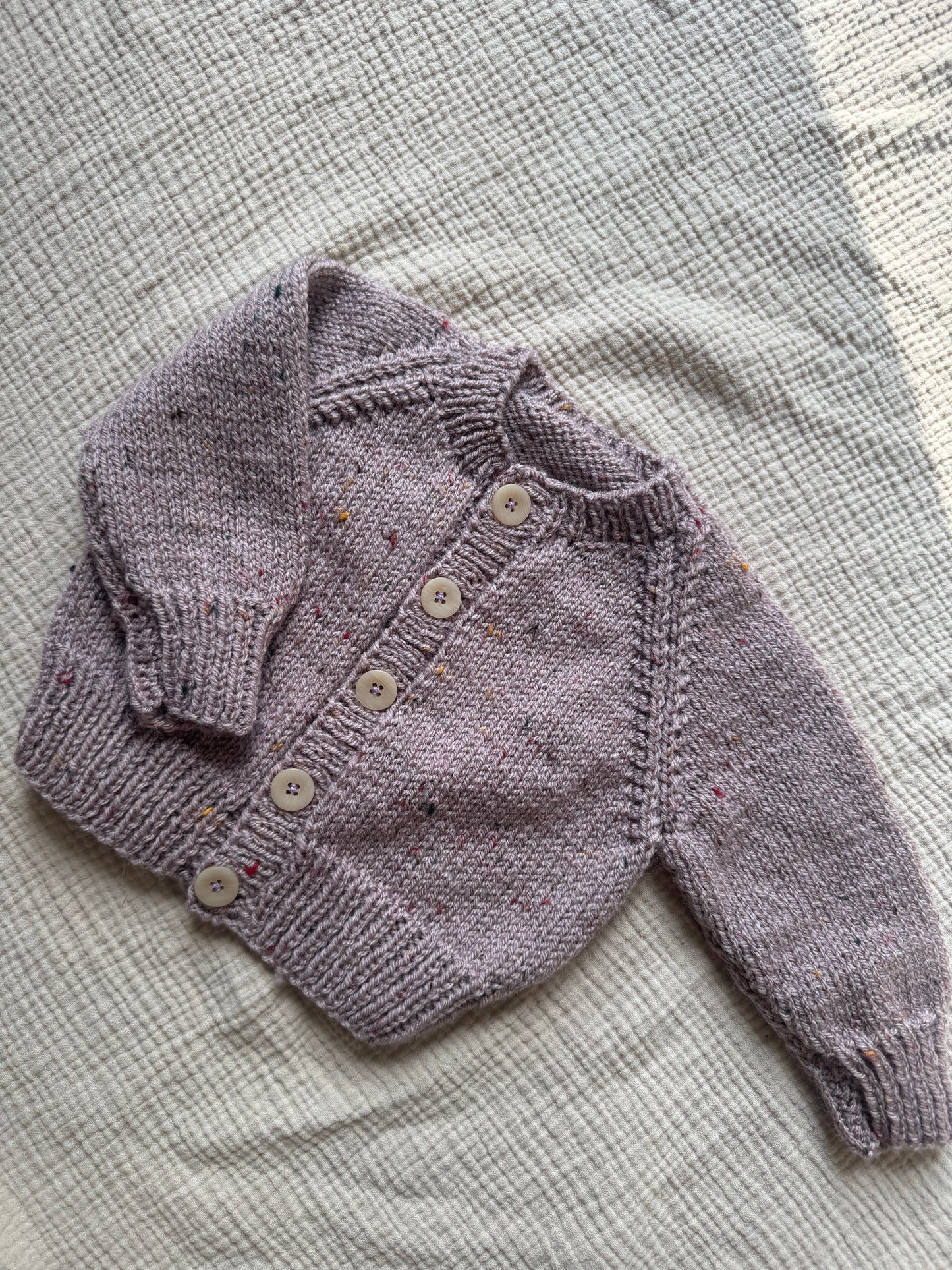 3-6m taupe fleck cardigan
