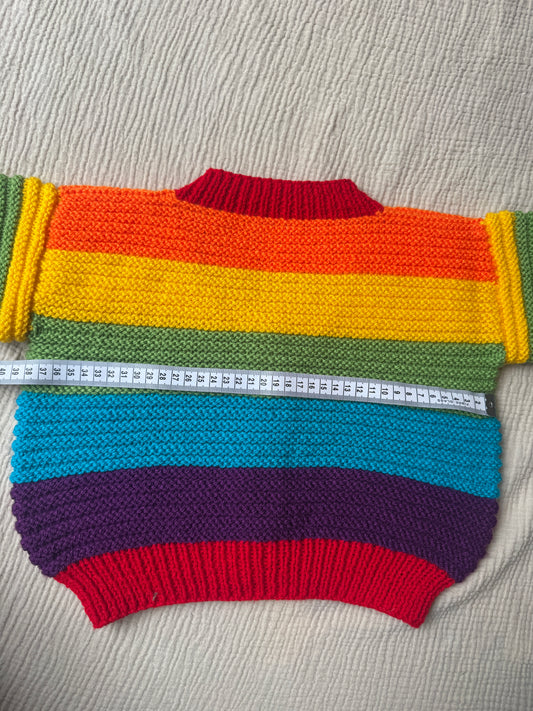 3-4 years slouchy rainbow cardigan