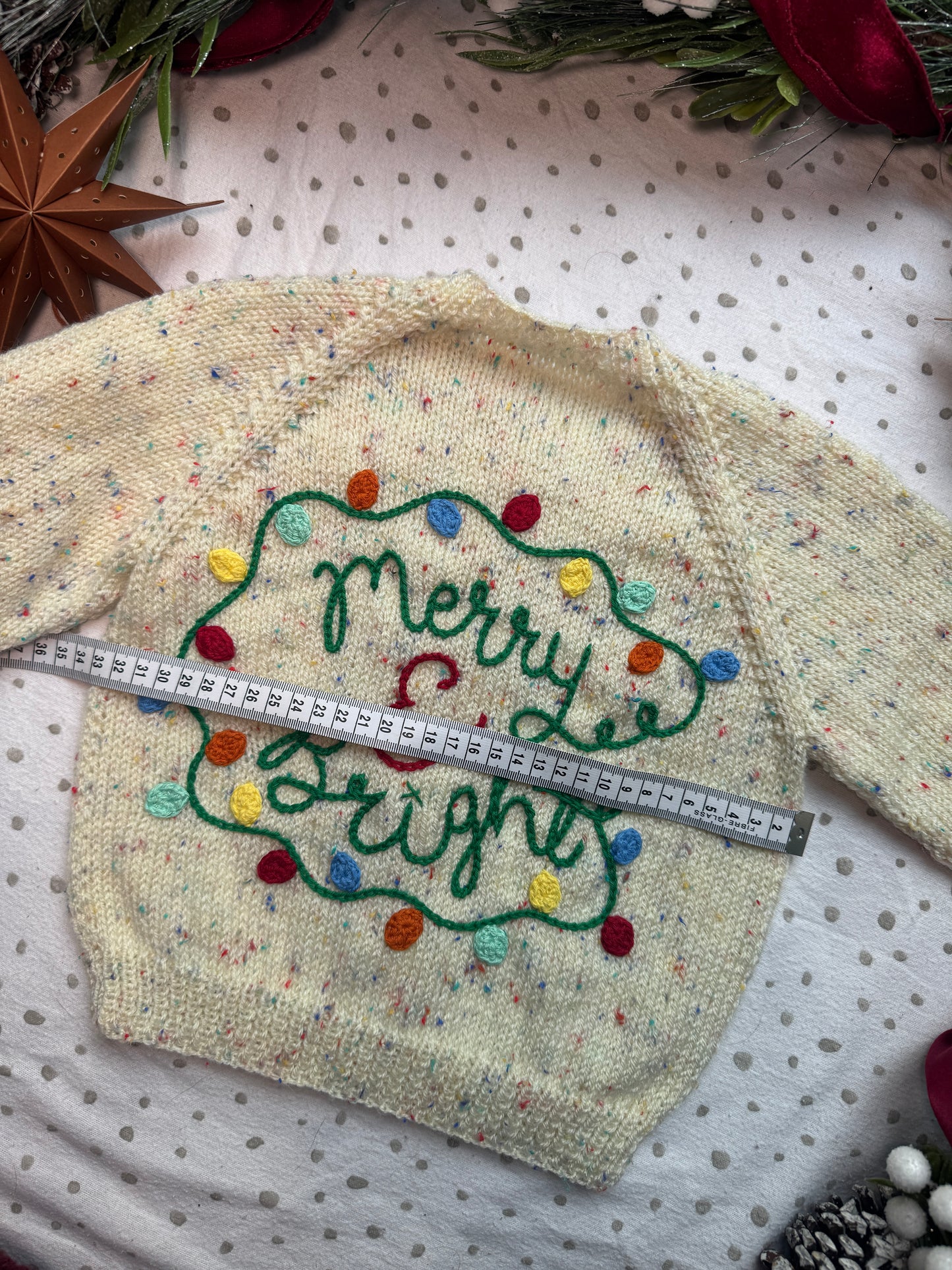 Merry & Bright 18-24 months cream fleck cardigan