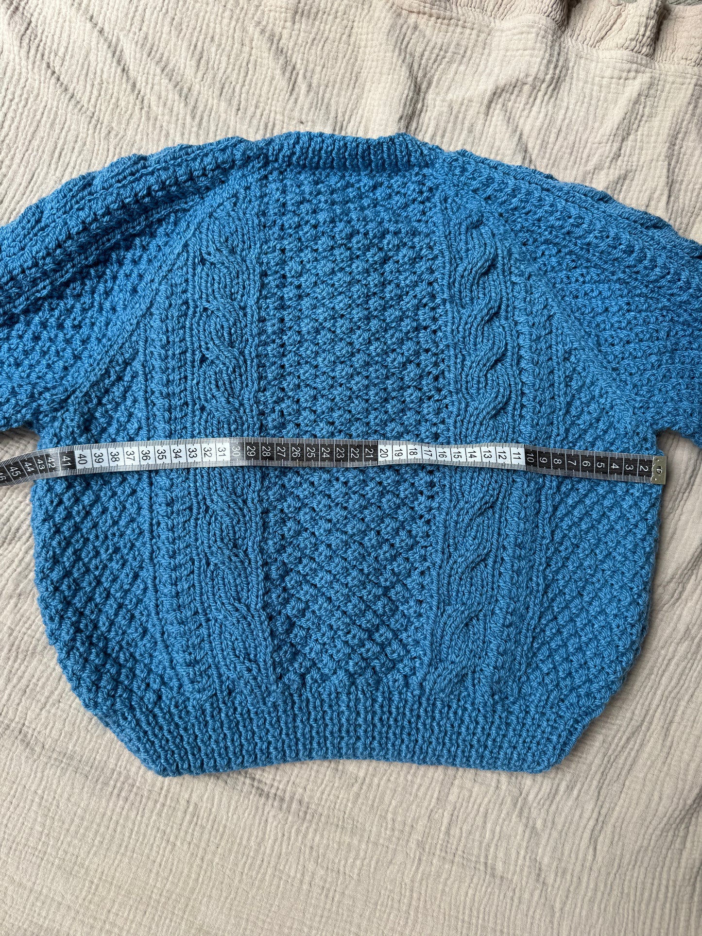 4-6 years blue Aran cardigan