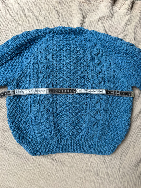 4-6 years blue Aran cardigan
