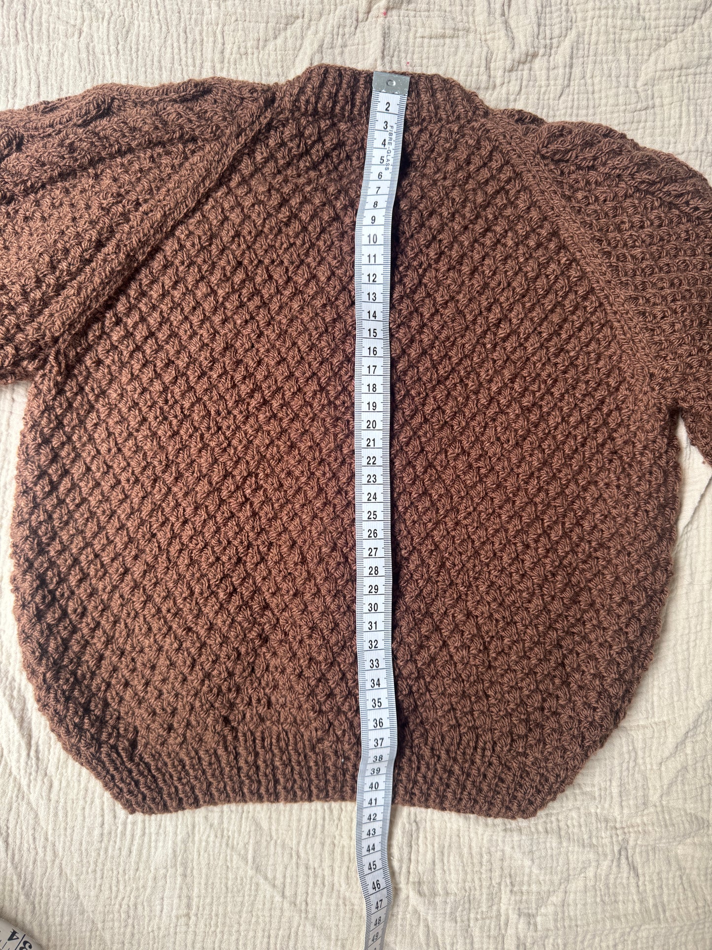 3-4 years chocolate Aran cardigan
