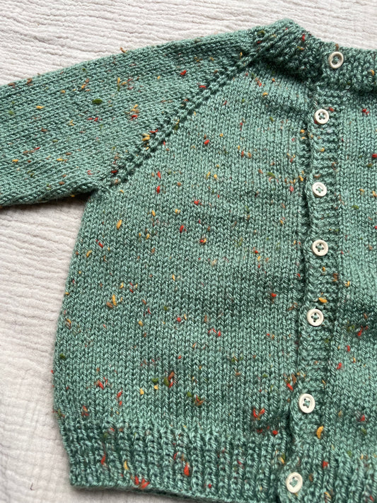 6-12m green fleck cardigan