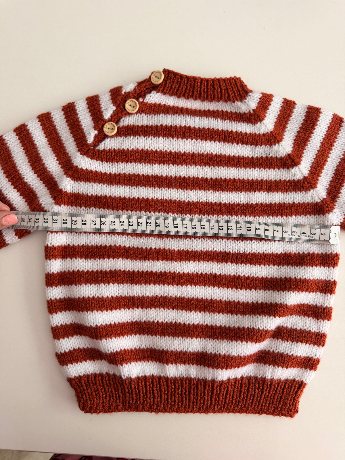 1-2 years copper & white striped jumper