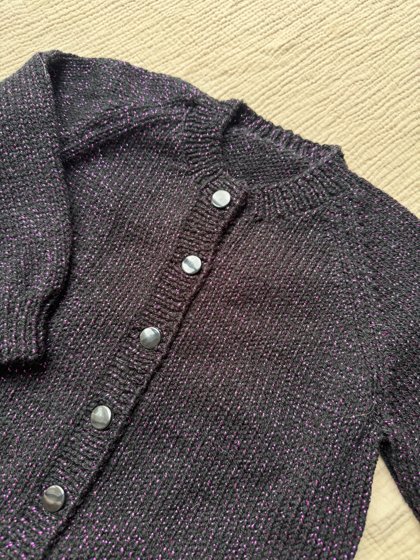 2-3 years purple/black sparkle cardigan