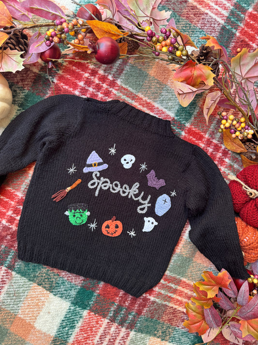 2-4 Years Spooky black jumper (preloved)