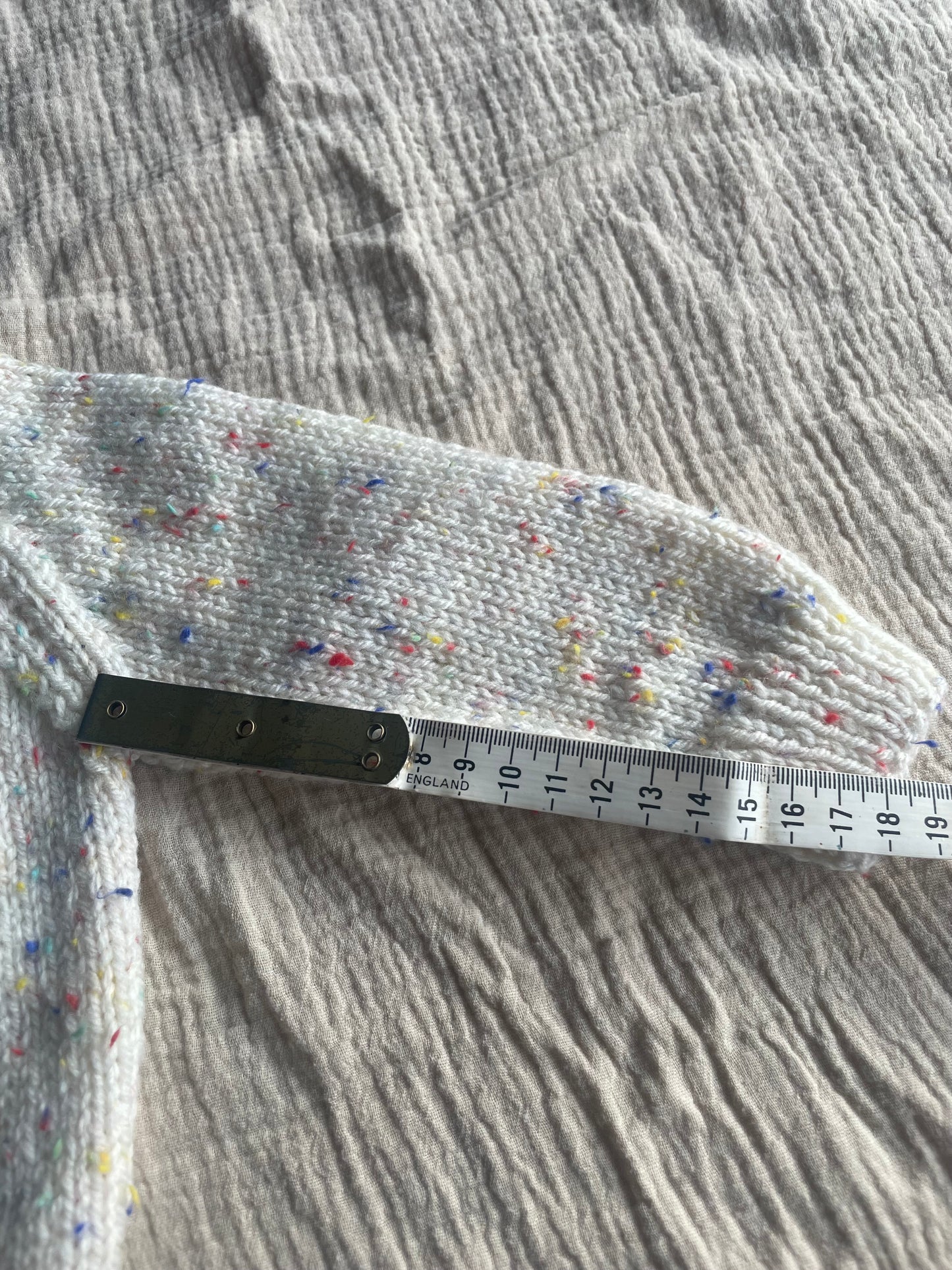 6-9 months cream cardigan with flecks