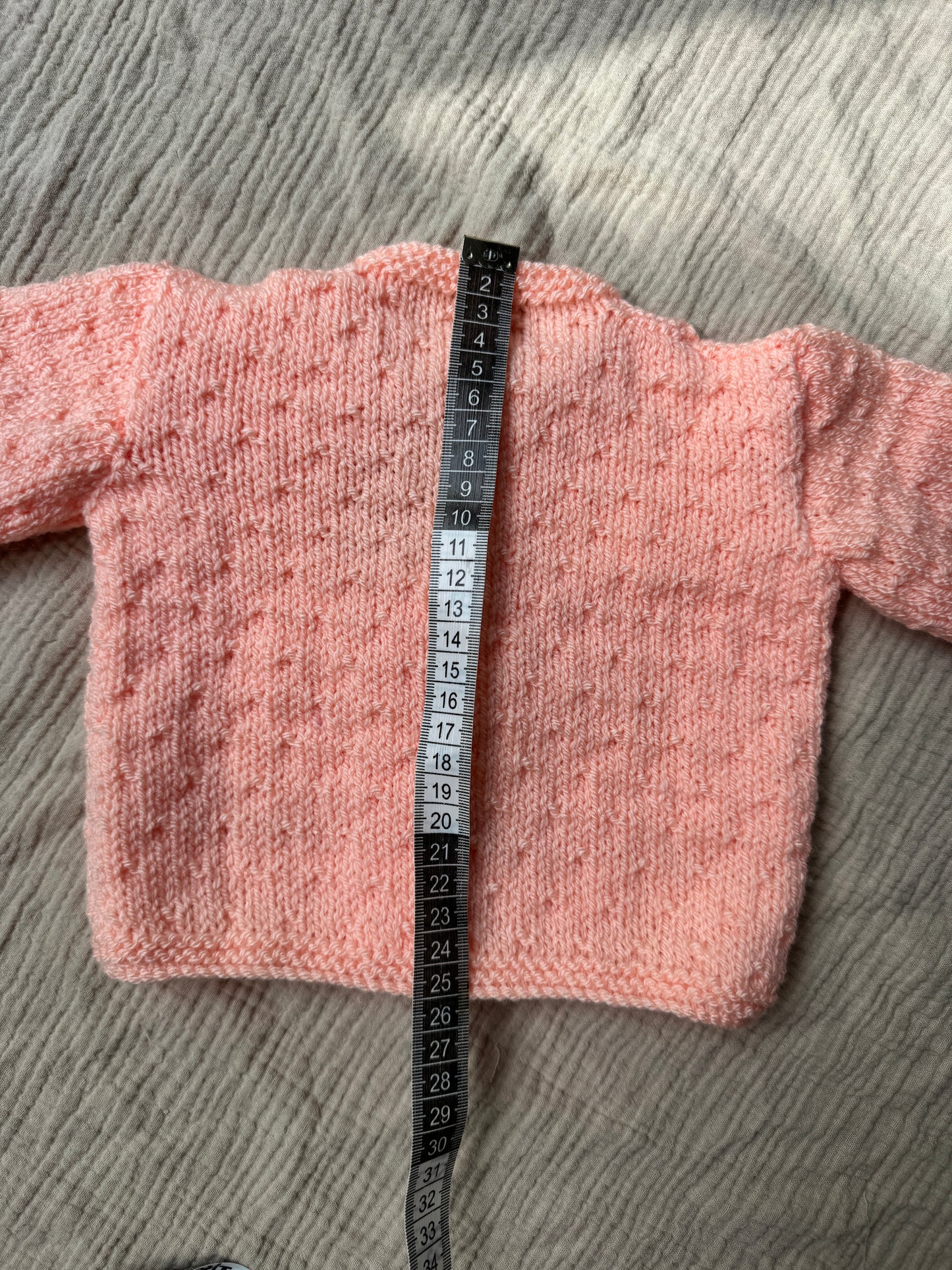 3-6m & 6-12 peach cardigan with liberty collars