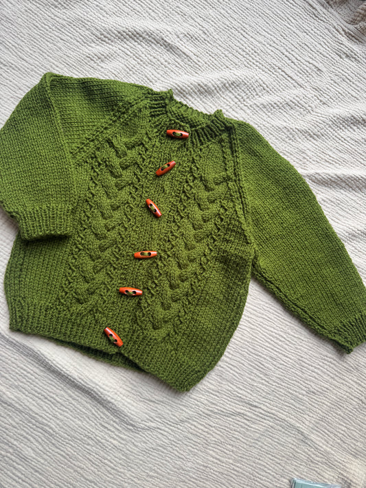 1-2years olive cardigan