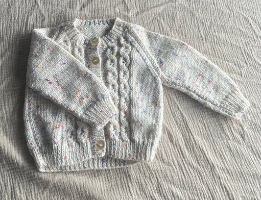 6-9 months cream cardigan with flecks