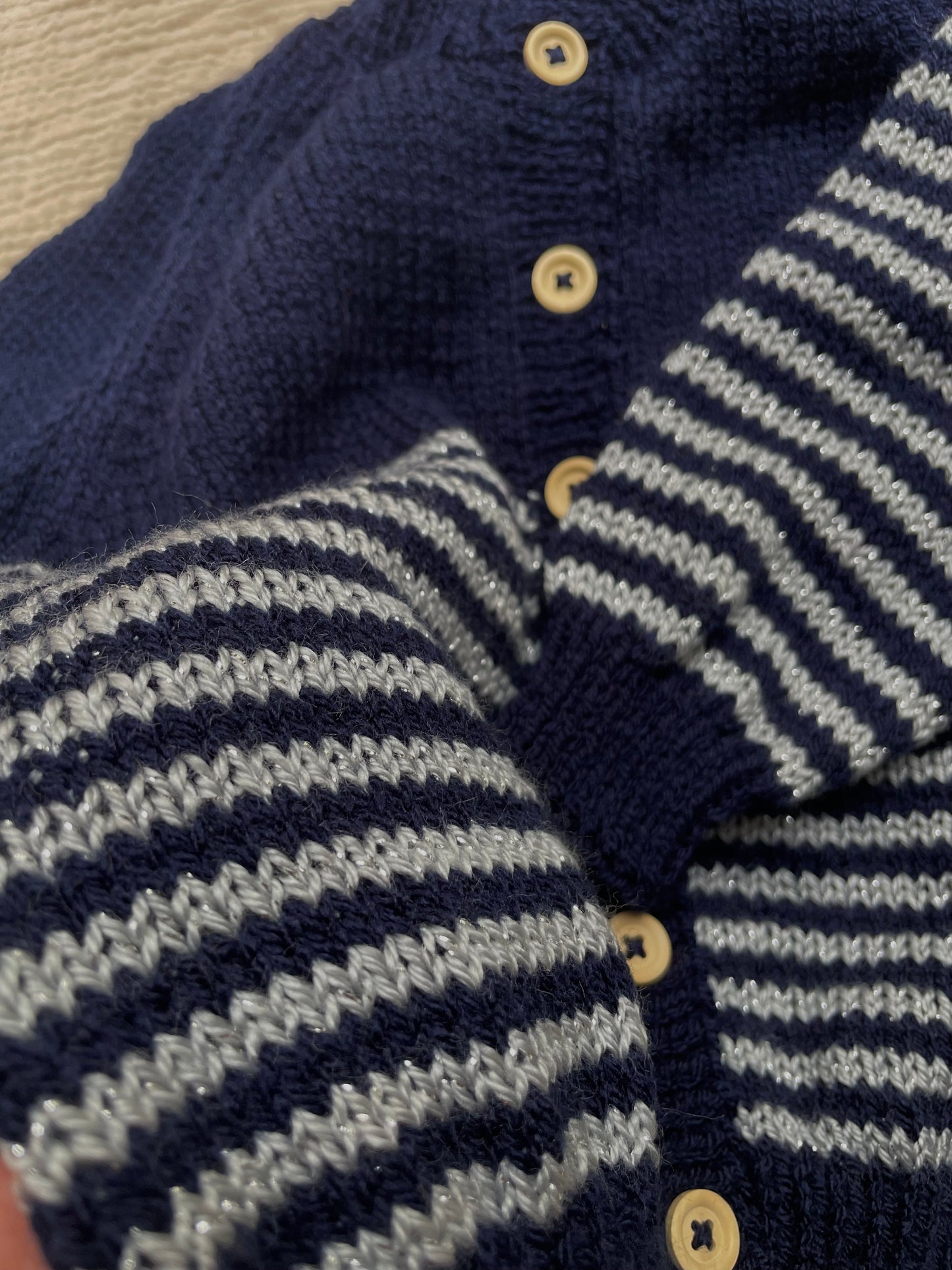 2-3 years midnight and grey cardigan with silver sparkles