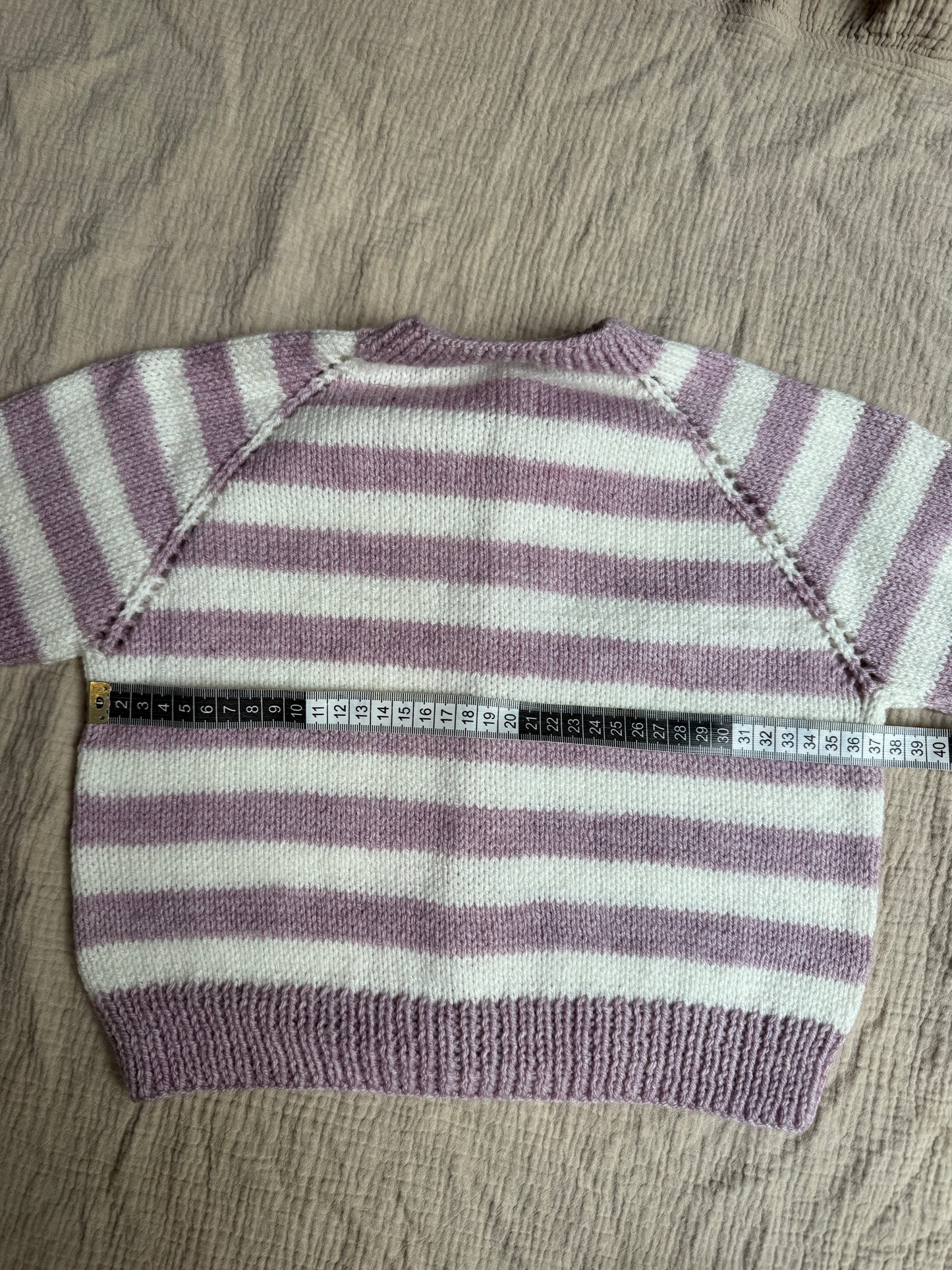 2-4 years heather & cream stripe cardigan