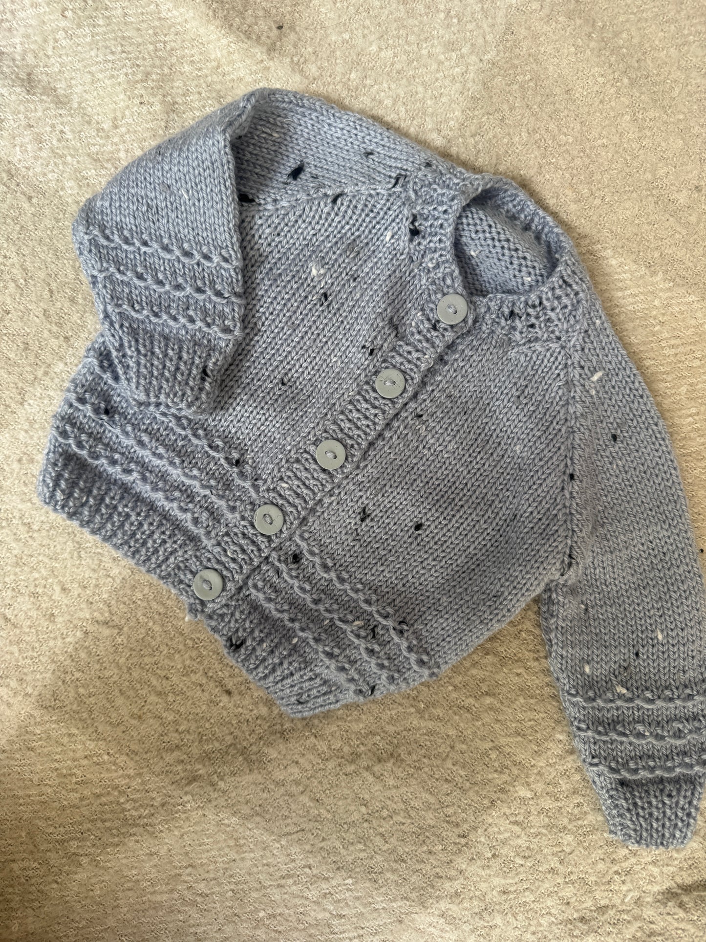 3-6m pale blue fleck cardigan