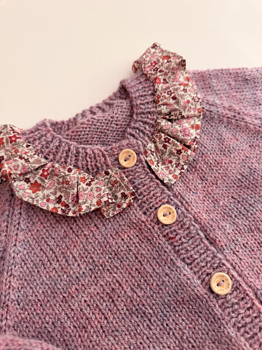 12-18m Heather cardigan with liberty collar