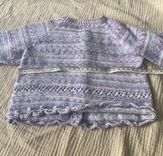 6-9m lilac patterned cardigan