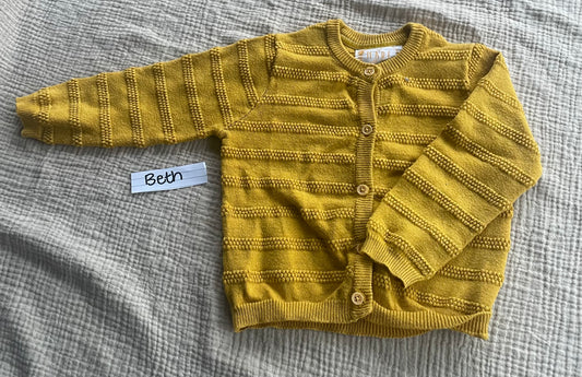 12-18 months mustard cardigan