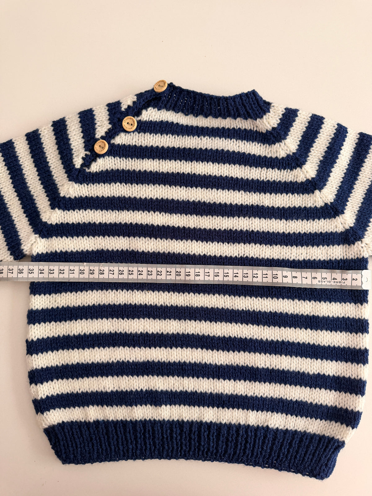 2-3 years navy and cream stripe jumper