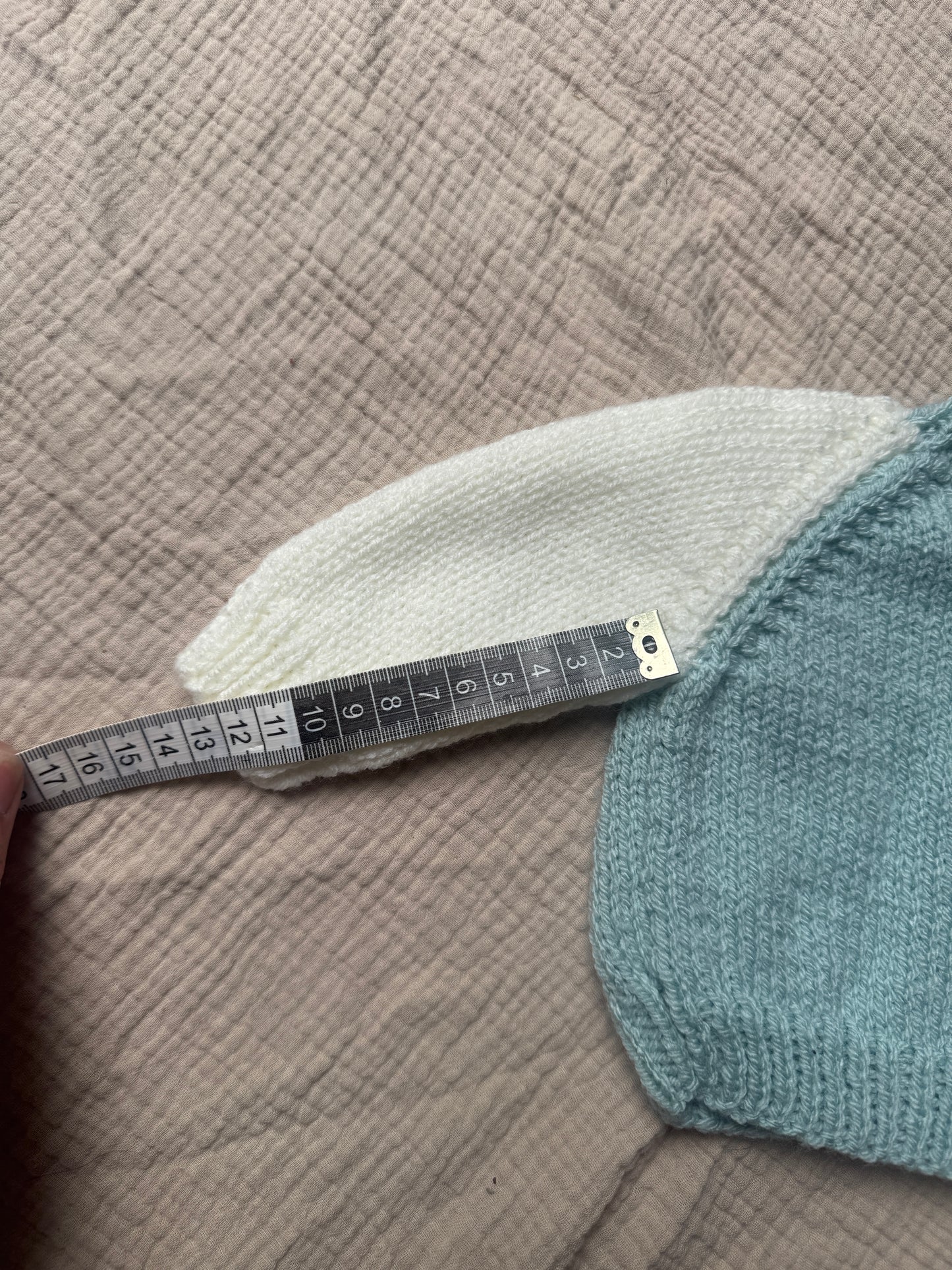 0-1m duck egg and cream cardigan