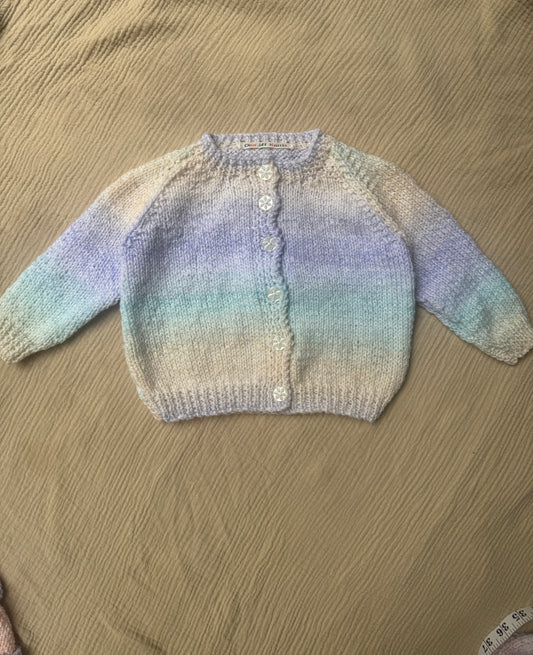 1-2 years blue rainbow cardigan