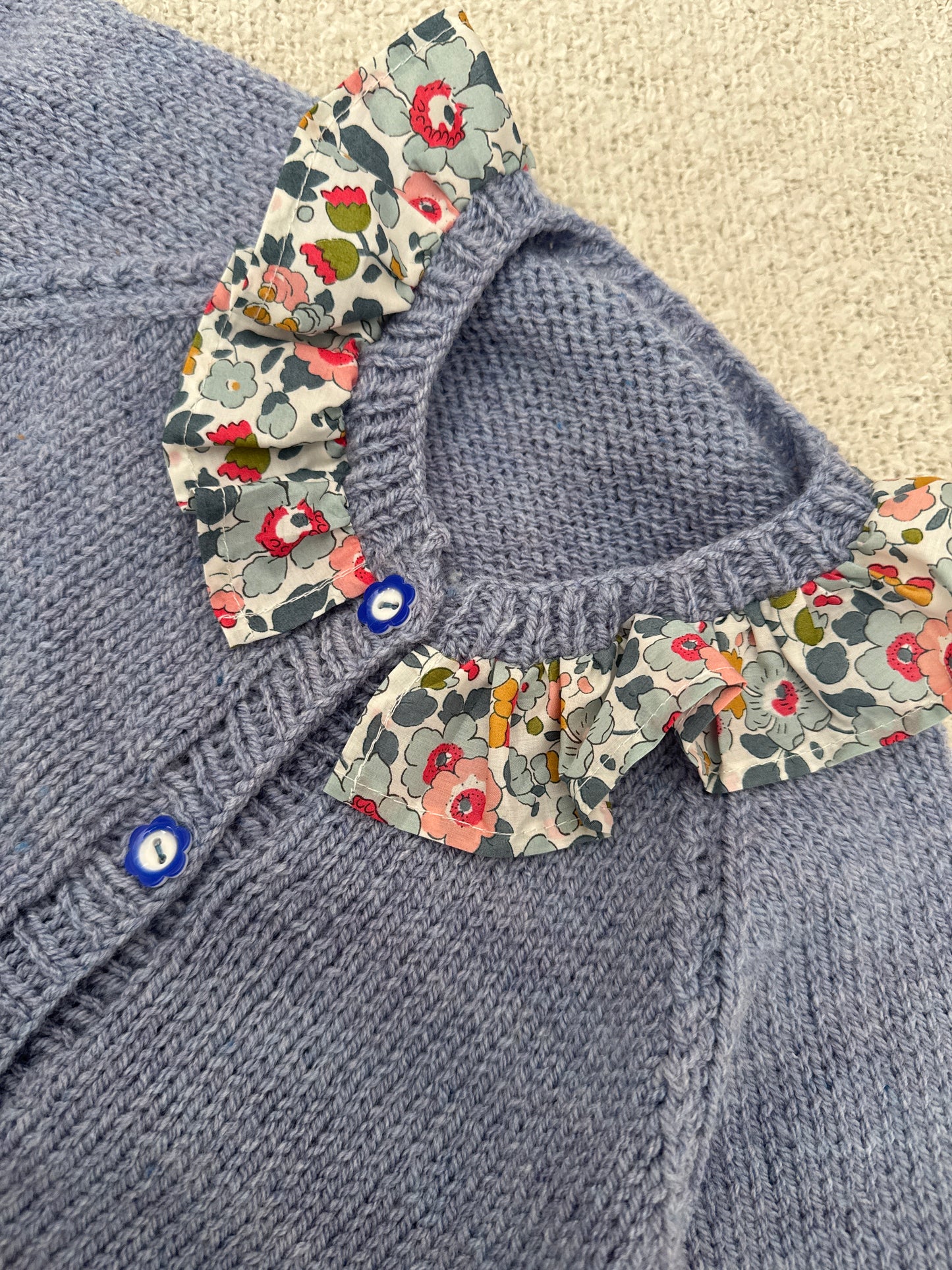 18-24m blue marle with collar cardigan