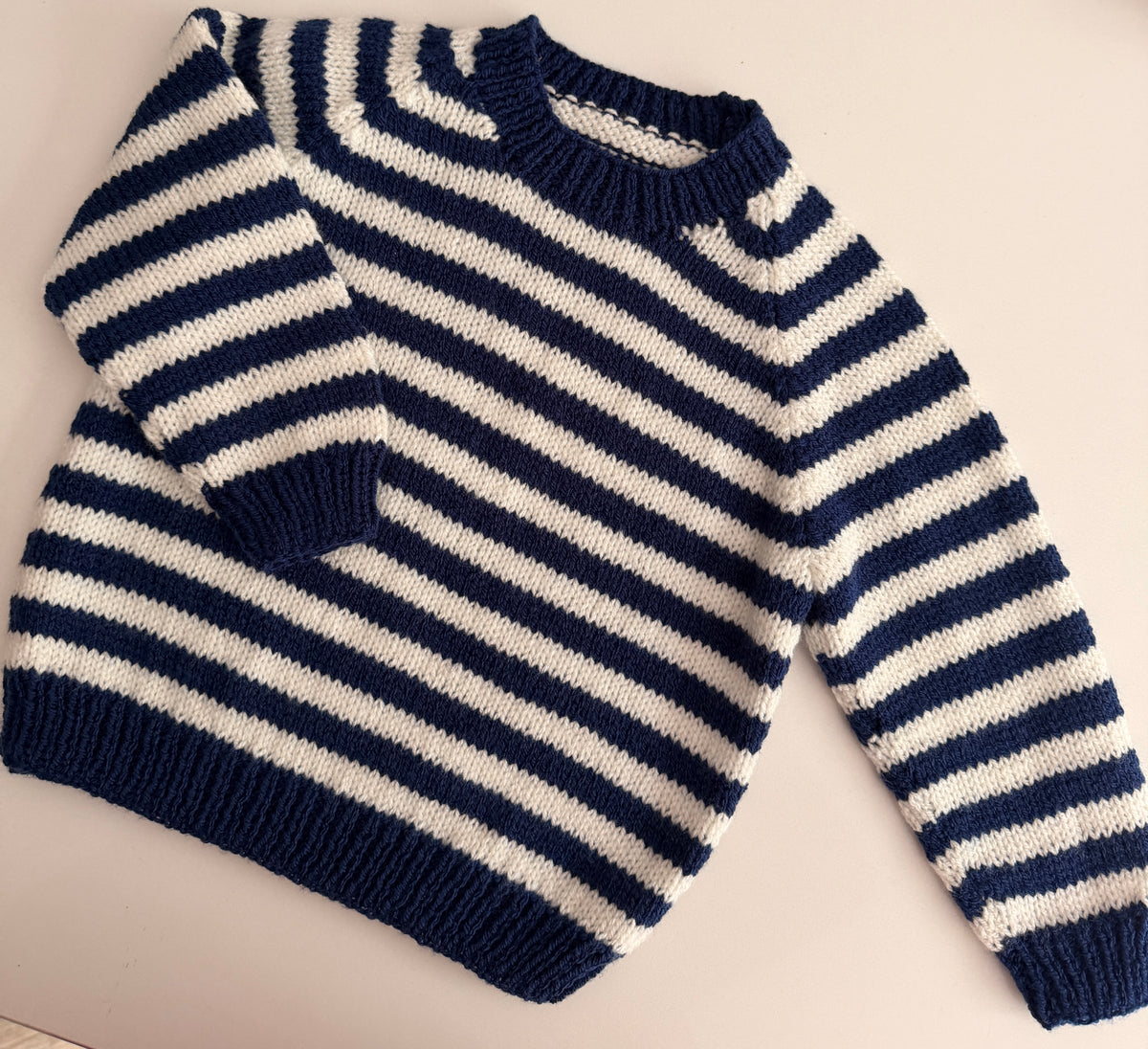 2-3 years navy and cream stripe jumper